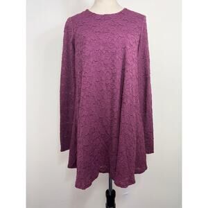 Show Me Your Mumu Tyler Tunic Floral Lace Dress Long Sleeve Burgundy Size Small